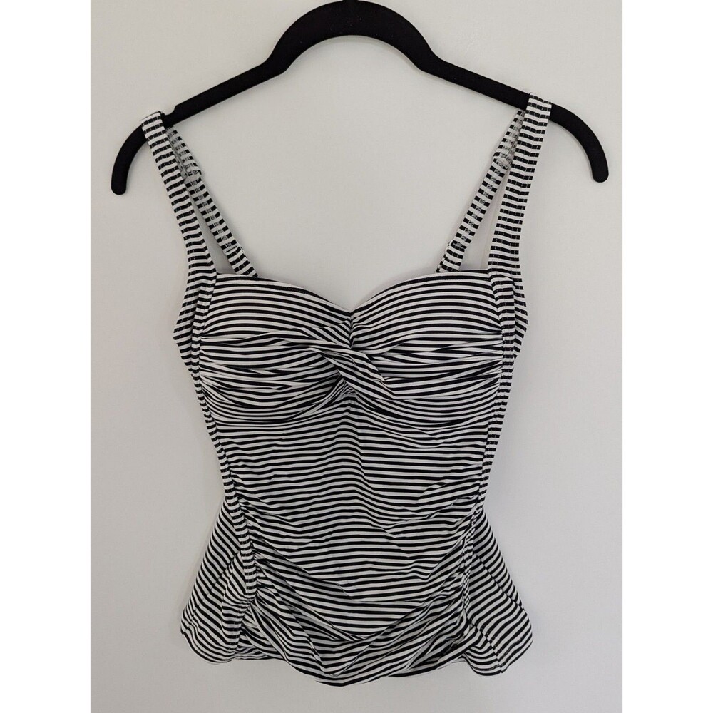 Bond-Eye Australia Swimwear Black White Stripe Size US 4 Multi Fit Cup